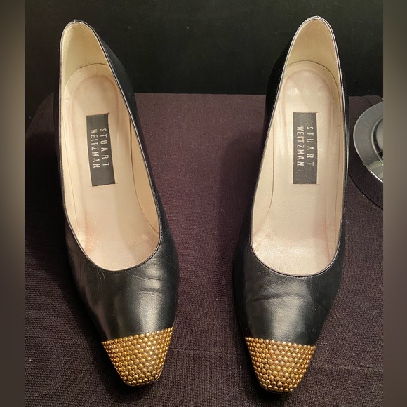 Stuart Weitzman Gold Beaded Heels Size 8.5 - Picture 2 of 7